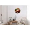Kerst - Kerstman - Winter - Open Haard Wandcirkel aluminium klein -woonkamer