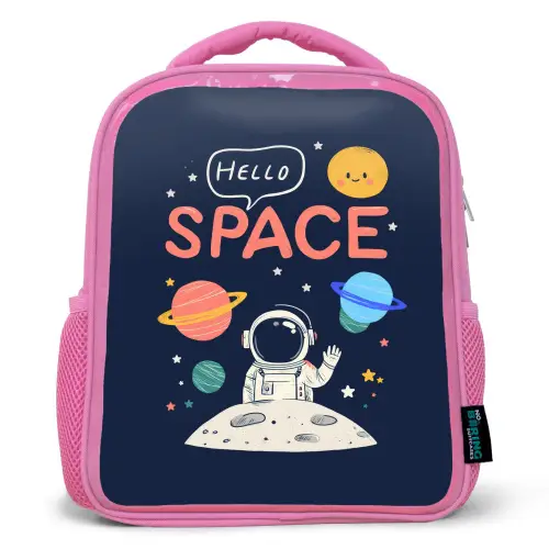 Astronaut - Ruimte - Planeten Kinderrugzak - Roze middel -3d