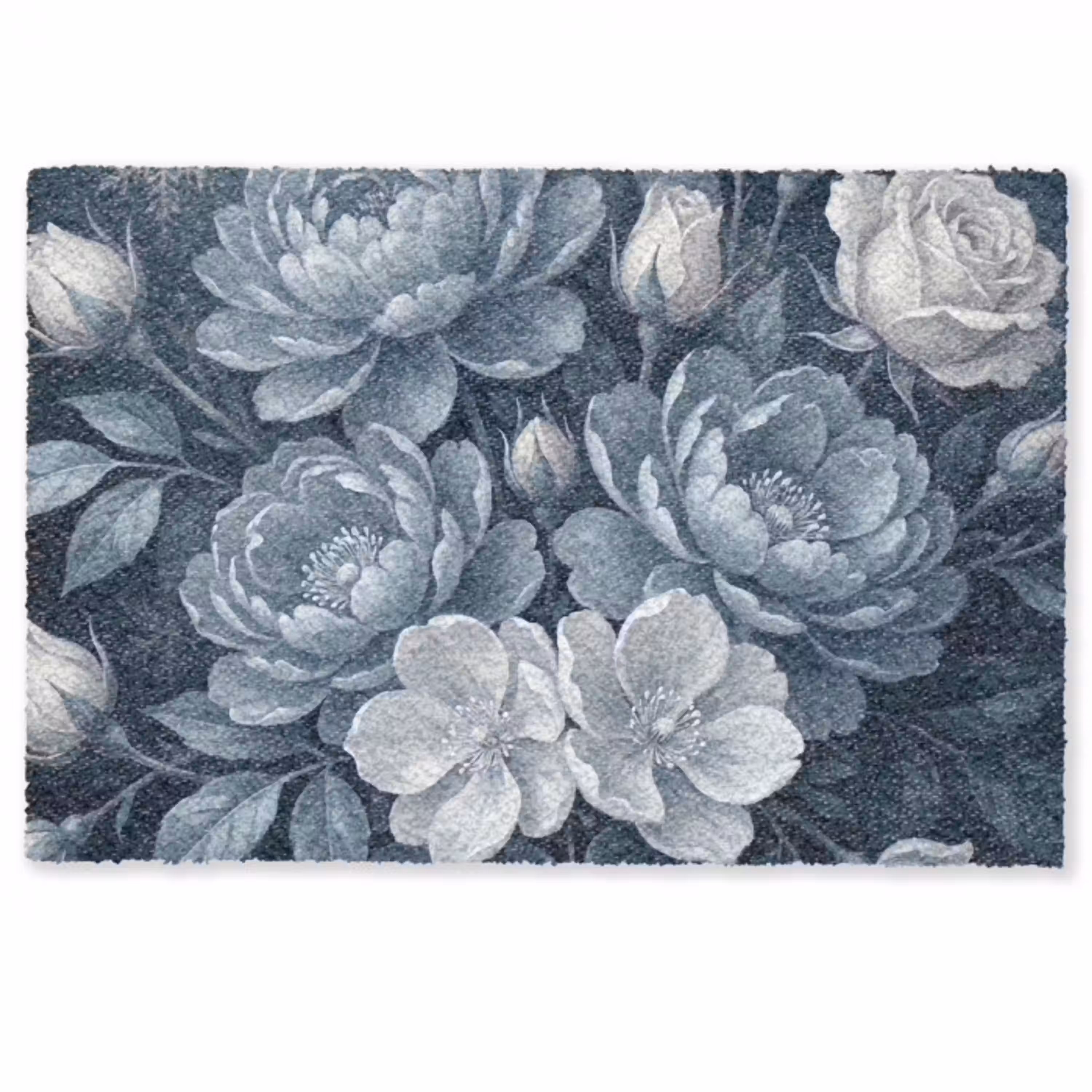 Bloemen - Boeket - Winter - Abstract - Blauw Deurmat klein -zkaufland3d