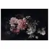 Bloemen - Vintage - Pastel - Zwart - Boeket poster papier klein -3d