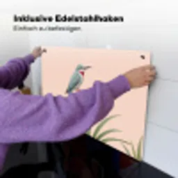 Vogel - Bloem - Natuur - Roze Inductie beschemer met haakjes klein -ky-ophangen-de