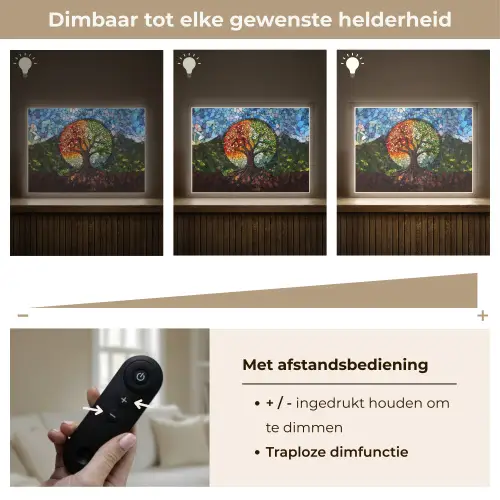 Boom - Seizoenen - Mozaïek - Bergen Light Box met batterij (Wandlamp) middel -USP_dimbaarNL