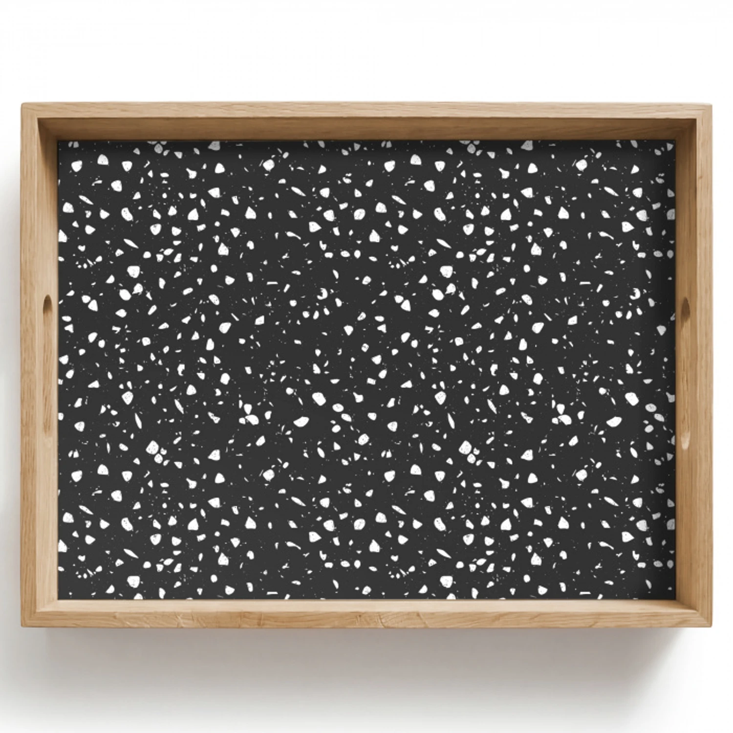 Terrazzo -  Patroon - Zwart - Wit Dienblad Rechthoek middel 911 -z3d_shopping