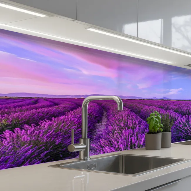 Lavendel - Paars - Bloemen - Natuur keuken achterwand 2 middel -3d_schuin