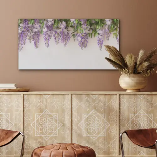 Blauwe regen - Bloemen - Paars PET vilt middel -sfeer4