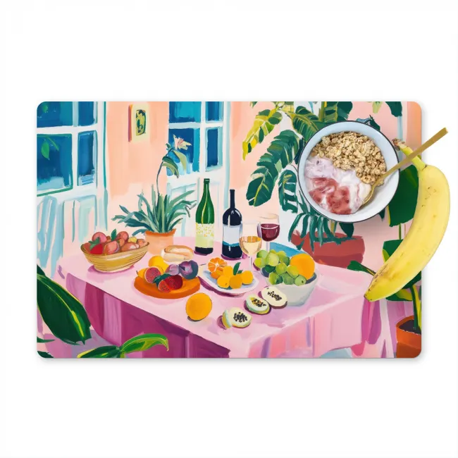 Placemat vinyl - Tafel - Wijn - Fruit
