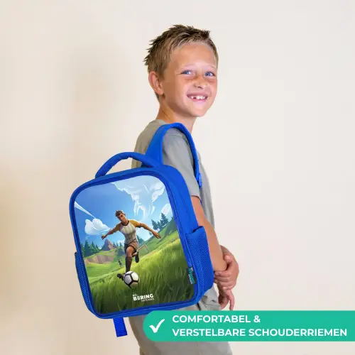 Voetbal - Jongen - Goal - Voetbaltenue Kinderrugzak - Blauw middel -sfeer3_NL