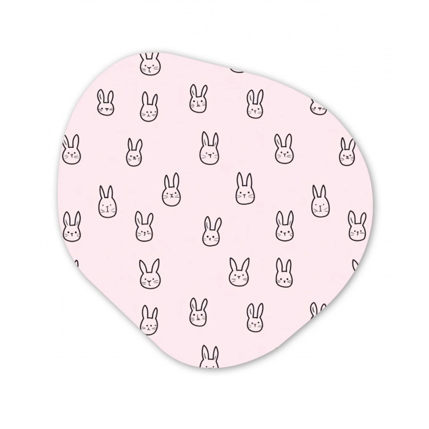 Konijnen - Minimalistisch - Roze Wandcirkel Organisch Forex 3mm klein 629 -3d