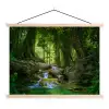 Jungle - Stenen - Water - Natuur - Planten textielposter latten blank klein -3d