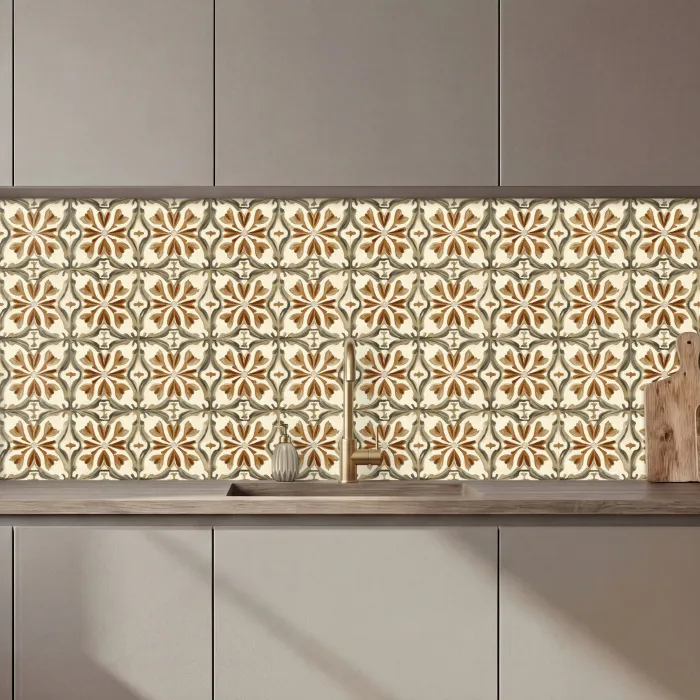 Siertegel - Patroon - Bruin keuken achterwand 2 middel 871 zz_3dshopping
