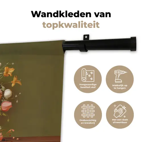 Bloem - Quote - Vintage - Art Wandkleed katoen klein -sfeer2