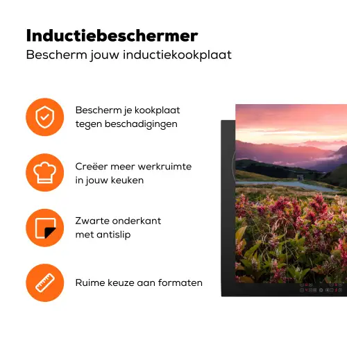 Alpengloed en Wilde Bloemen Inductie beschermer vinyl 3mm klein -zzzzzzz-td-ups
