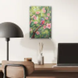 Papagaai - Hibiscusbloemen - Kleurrijk plexiglas 5mm klein -sfeer6