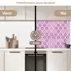Bloemenruit - Patroon - Paars keuken achterwand 2 middel 871 -voor-na2_NL