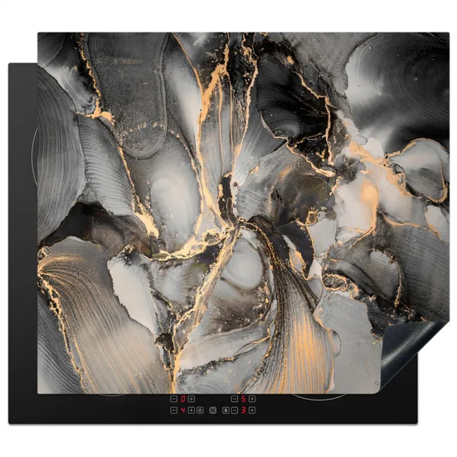 Geologisch Goud op Marmer Inductie beschermer vinyl 3mm middel -3d
