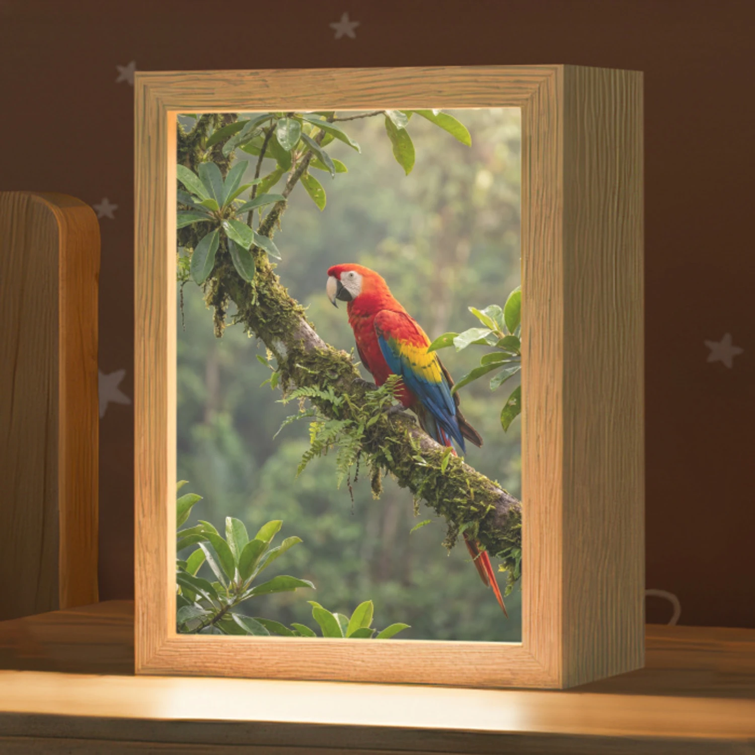 Ara - Jungle - Rood Light Box met kabel (Kinderlampje) klein -zzz_3d_website
