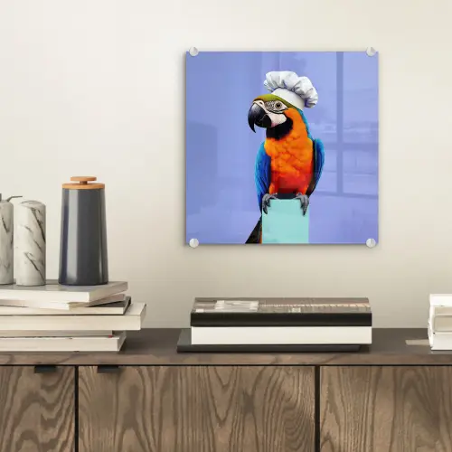 Papegaai - Koksmuts - Vogel - Leuk plexiglas 5mm klein -sfeer1