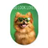Hond - Zonnebril - Valentijn - Love Wandcirkel Ovaal Glas middel -3d