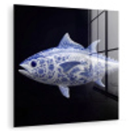 Porselein - Tonijn - Delfts - Blauw plexiglas 5mm klein -zzzproduct_nieuw