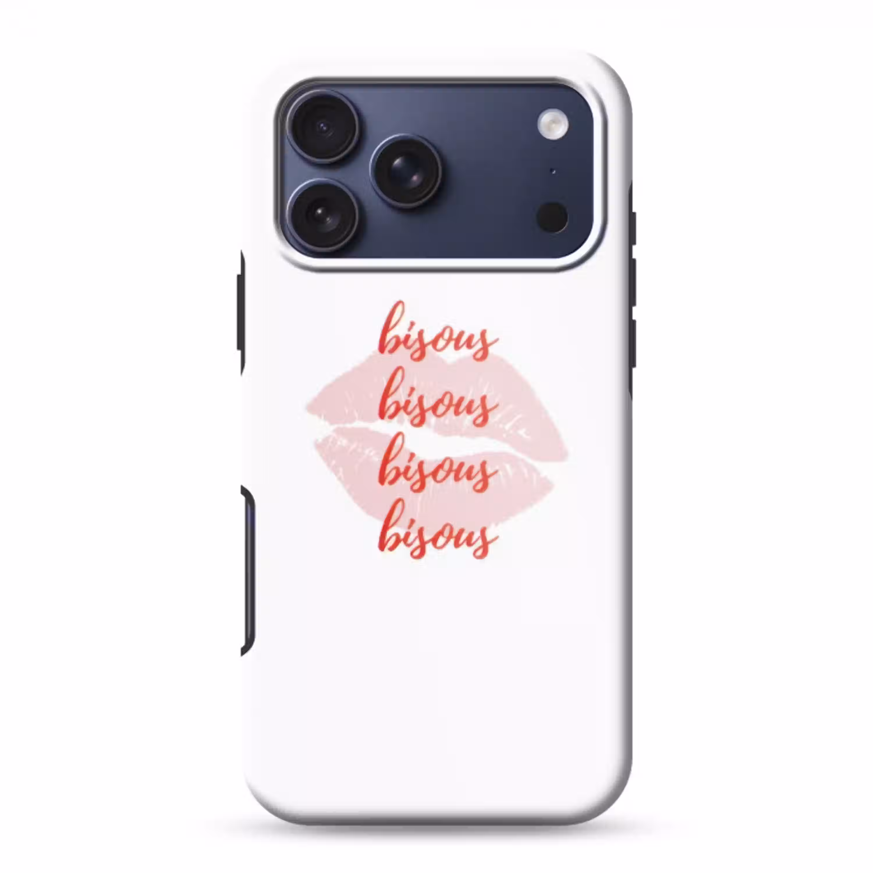 Bisous - Lip - Wit - Rood Toughcase MagSafe Apple iPhone 17 Pro Max klein -3d