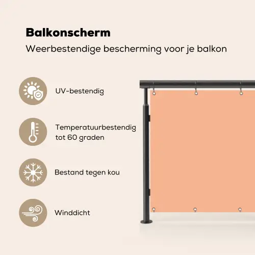 Abrikoos - Roze - Pastel - Effen - Kleur Balkonbeschermer Duitsland klein 596 -specs_NL