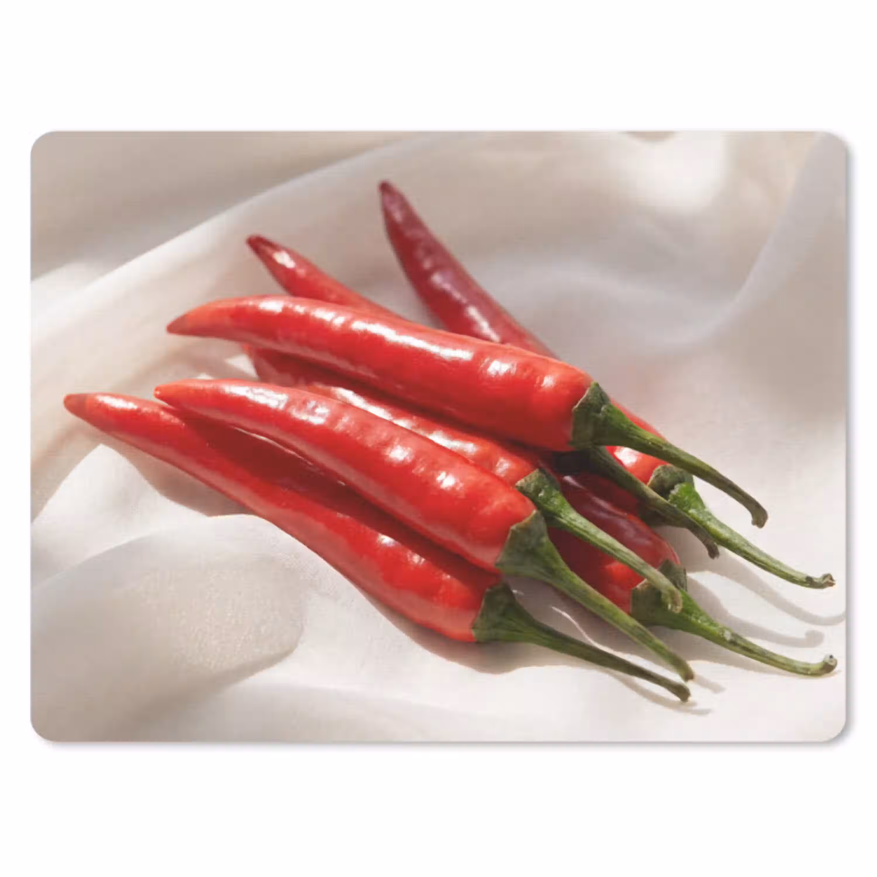 Peper - Rood - Eten muismat rubber klein -3d