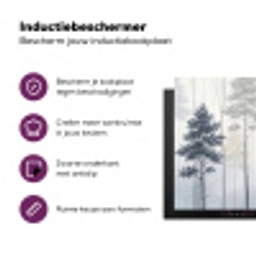Bos - Bomen - Mist - Natuur - Illustratie - Grijs Inductie beschermer vinyl 3mm klein -zzzzzzz-cc-usp