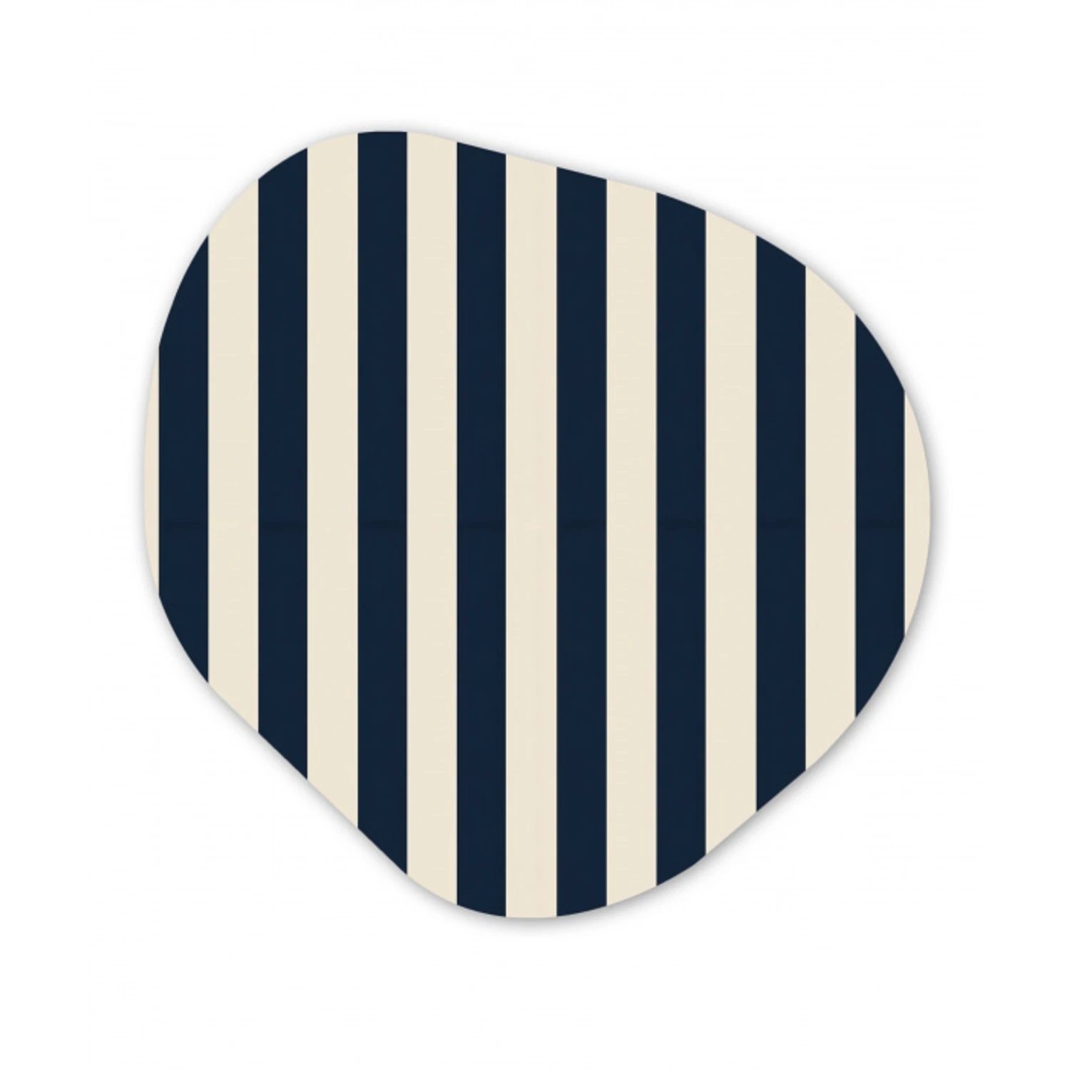 Verticale strepen - Blauw - Crème Wandcirkel Organisch Aluminium middel 851 -3d