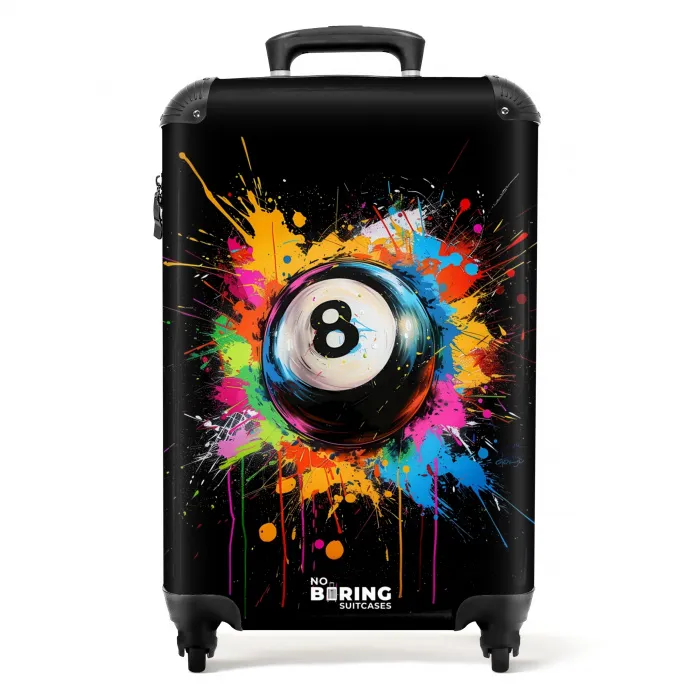 Biljart bal met graffiti NBS - Handbagage koffer - Kinderen Unisex middel -productfoto_recht