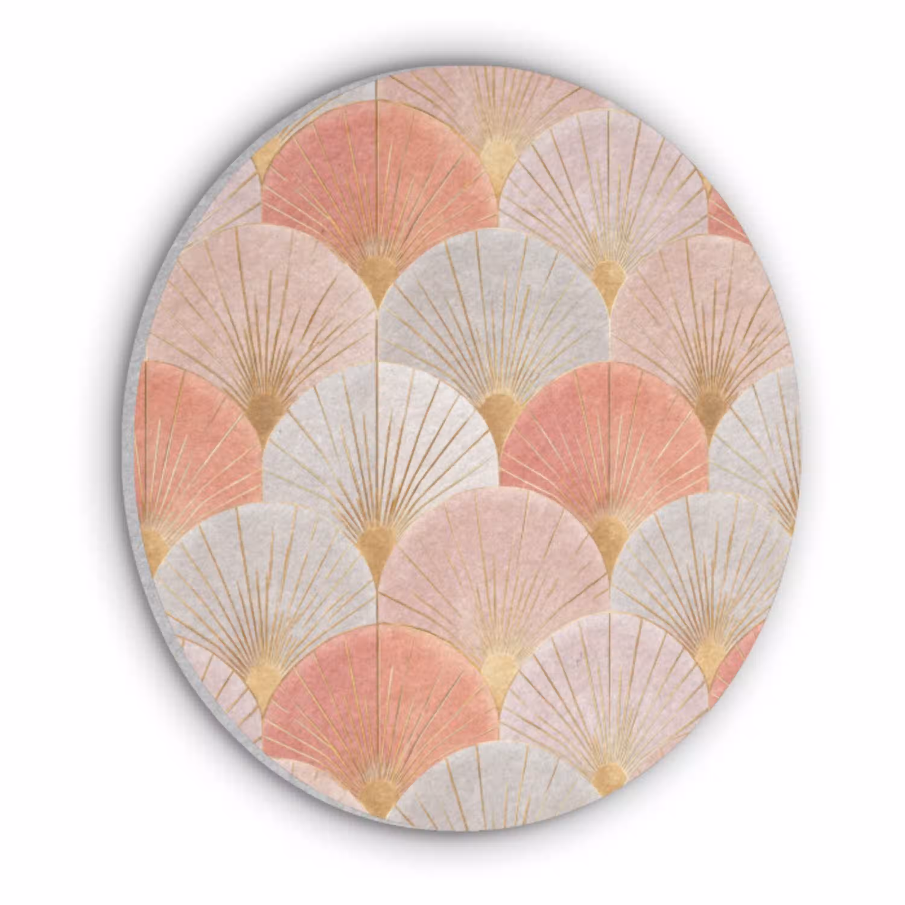 Waaiers - Goud - Roze Akoestische PET Vilt - Rond klein 838 -3d