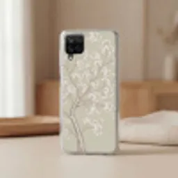 Sereen - Bloesem - Wit Telefoonhoesje Samsung Galaxy A12 klein -sfeer2