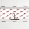 Kreeften - Donkerrood - Patroon keuken achterwand 2 middel -3d