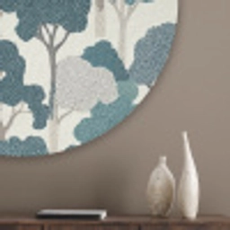 Modern - Bomen - Bos - Patroon - Blauw Akoestische PET Vilt - Rond klein 838 -sfeer5_closeup