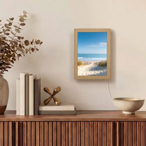 Strand - Zee - Duin - Zand - Zomer Light Box met kabel (Tafellamp) klein -sfeer2