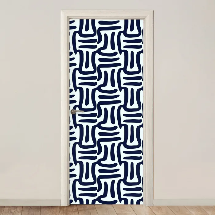 Abstract - Modern - Blauw deurposter klein 289 -3d_beige
