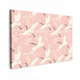 Kraanvogels - Bloesem - Roze Tuinposter op houten frame 2 cm dik klein 845 -3d