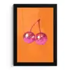 Discoballen - Kers - Spiegels - Roze fotolijst zwart zonder passe partout klein -3d
