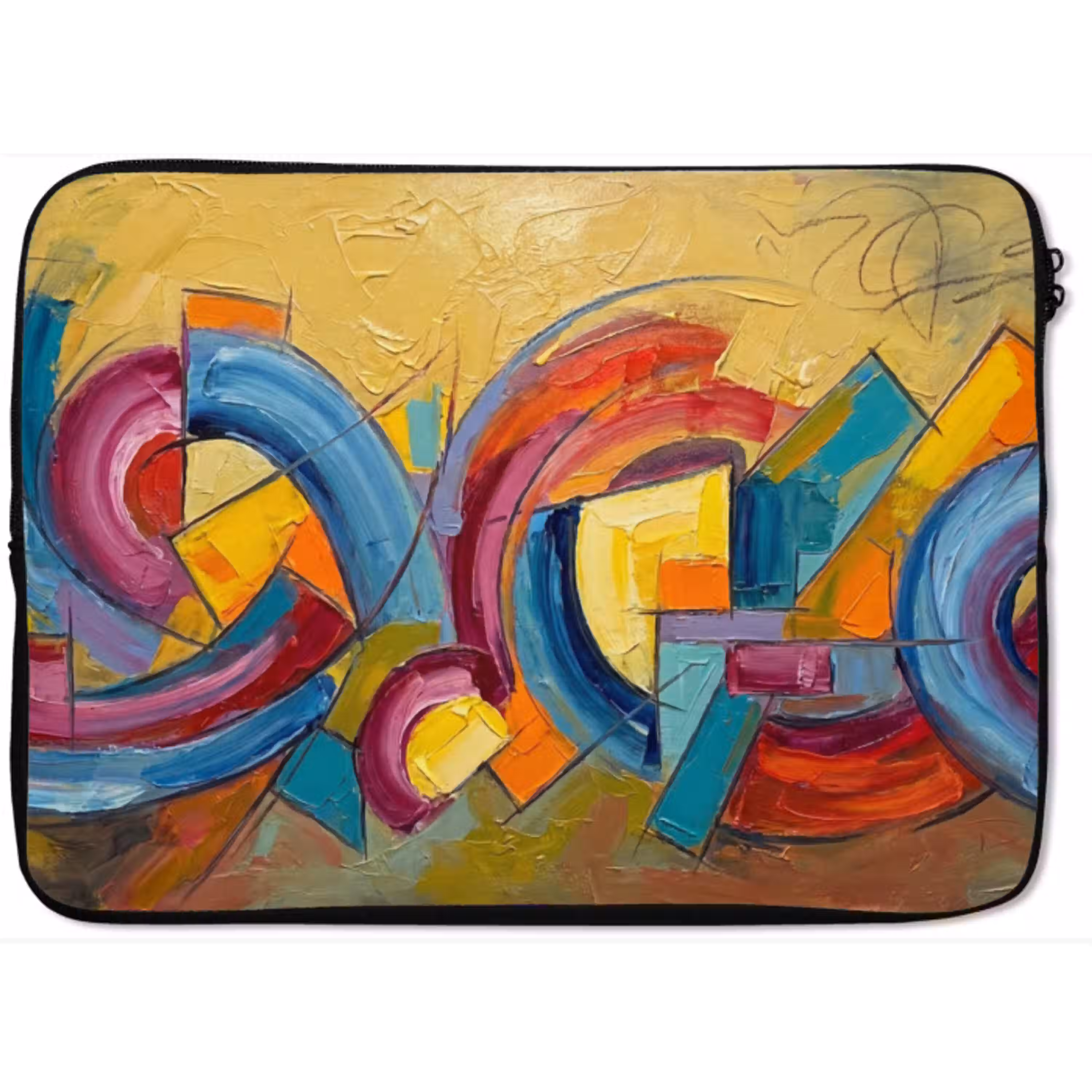 Abstract - Cirkels - Schilderij - Kleurrijk - Dynamisch laptophoes neopreen klein -zkaufland3dotto