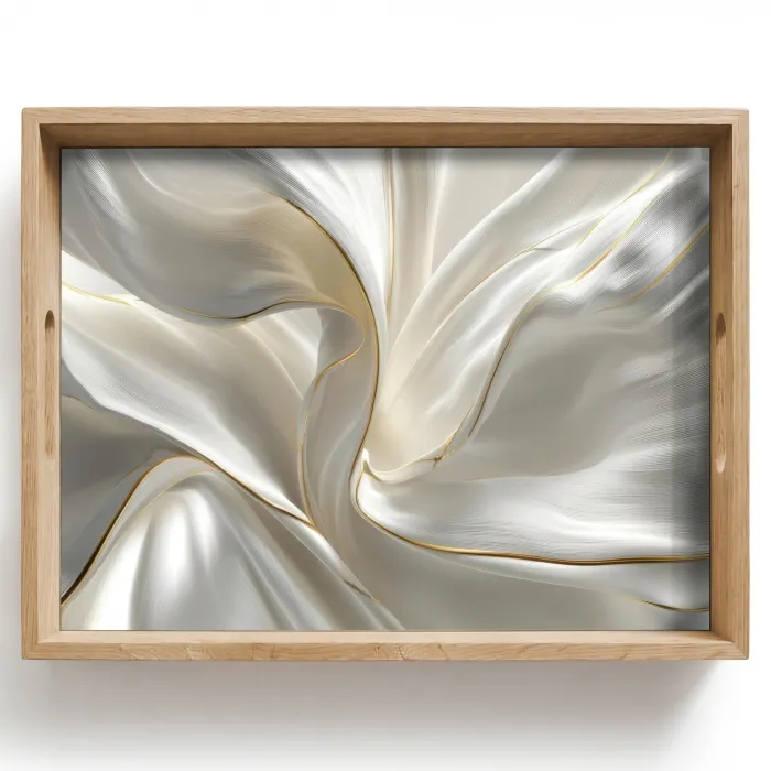 Stof - Plooien - Goud Dienblad Rechthoek middel -z3d_shopping