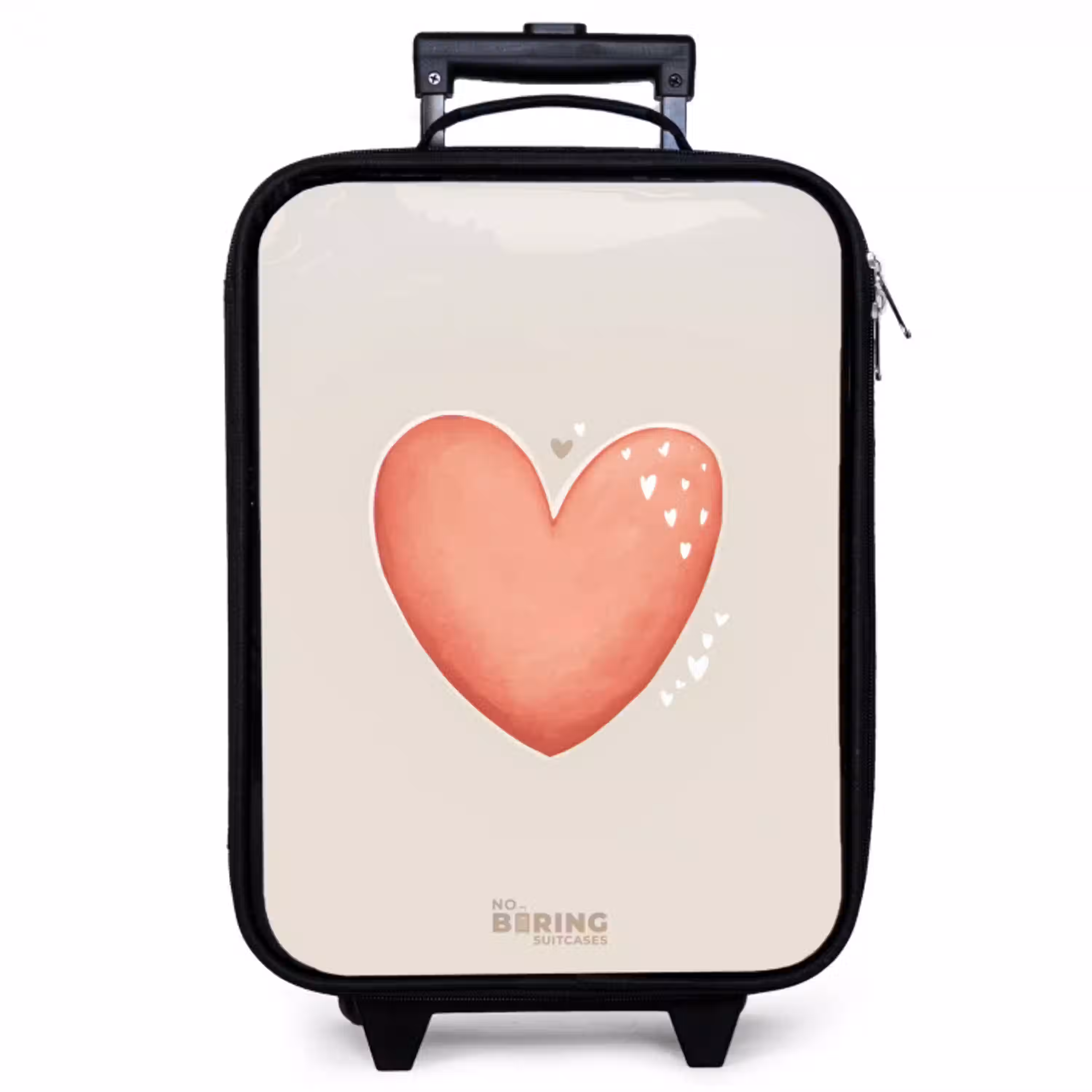 Rood hart op een beige achtergrond Kinderkoffer - Zwart klein -zzz_website3d