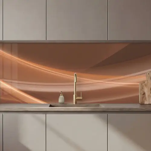 Golven - Abstract - Bruin keuken achterwand 2 middel zz_3dshopping