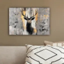 Abstract - Hert - Gewei - Goud canvas 2cm klein -sfeer3