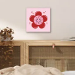 Bloem - Roze - Hartjes aluminium wit klein -sfeer3
