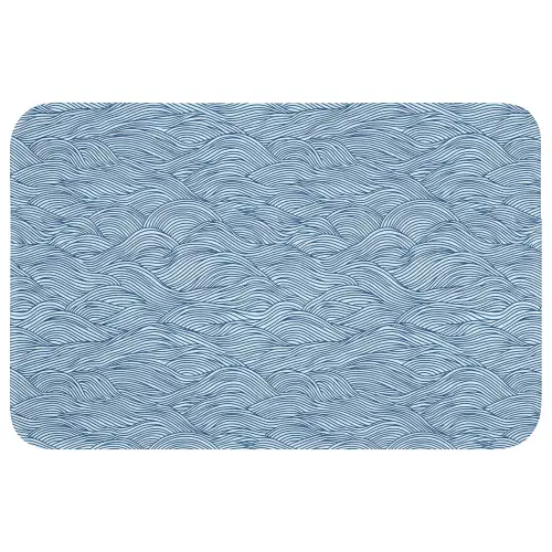 Golven - Ritmisch - Blauw Badmat klein 997 -3d