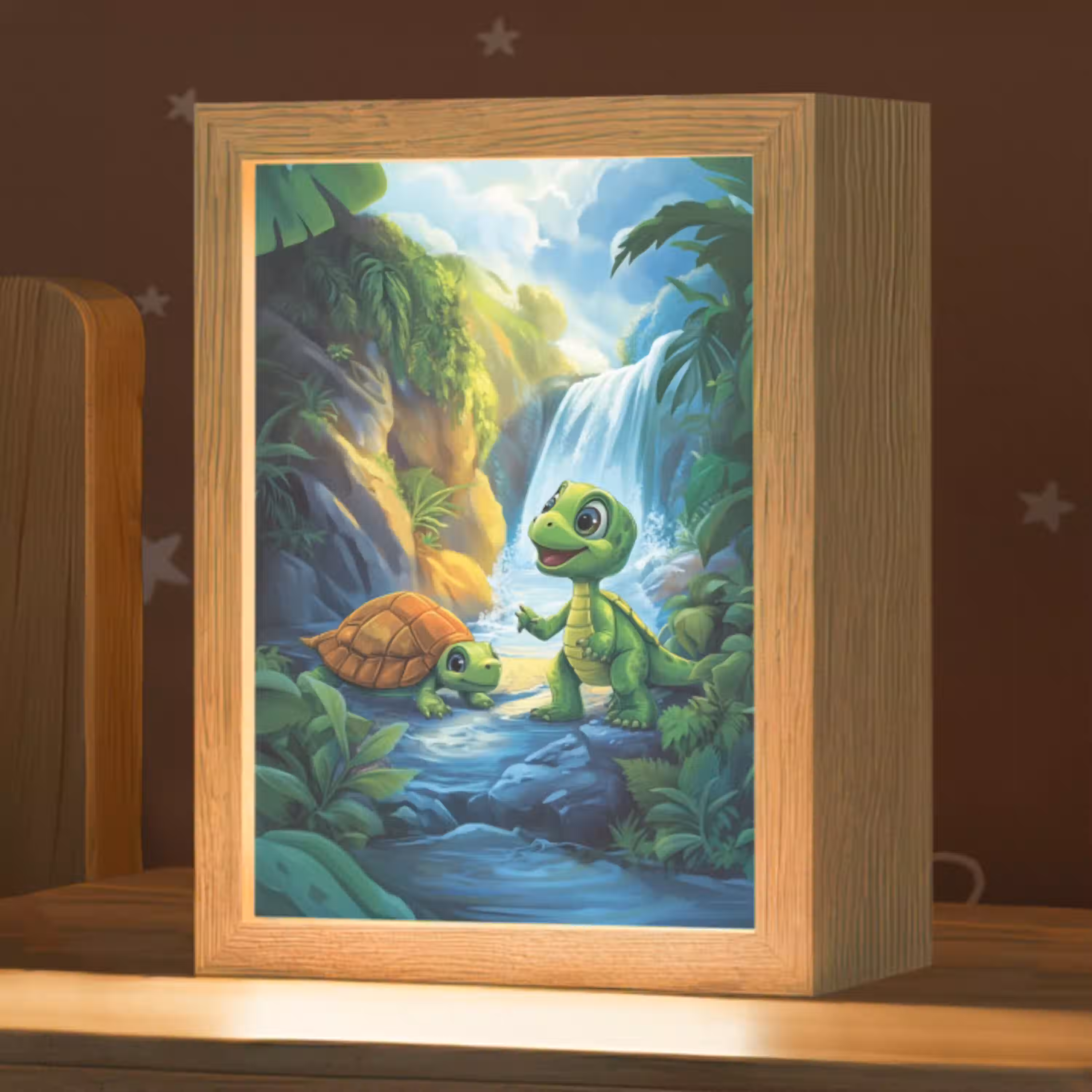 Schildpad - Dino - Jungle - Waterval Light Box met kabel klein -zzz_3d_website