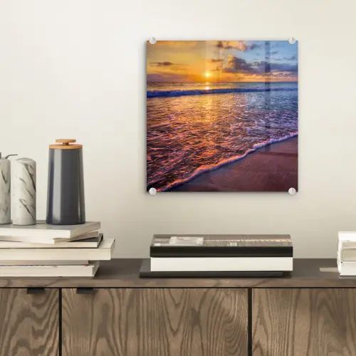 Zee - Strand - Zonsondergang - Wolken - Horizon plexiglas 5mm klein -sfeer1