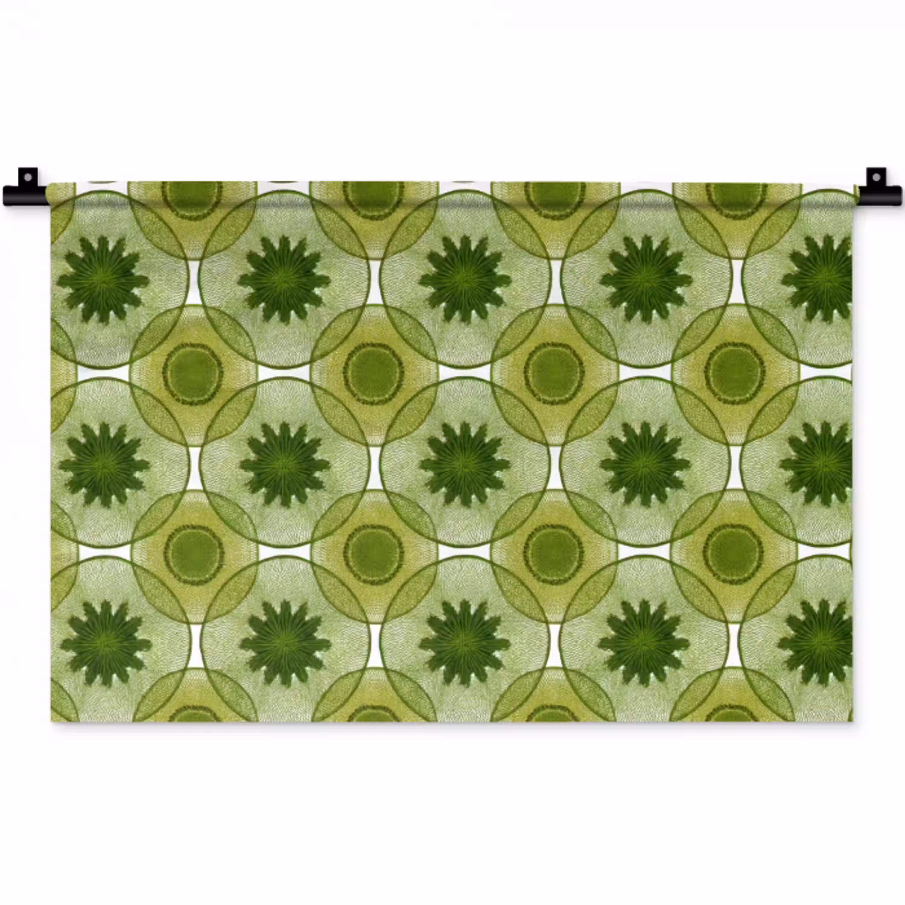 Cirkels - Patroon - Groen Wandkleed katoen klein 269 -zz3d