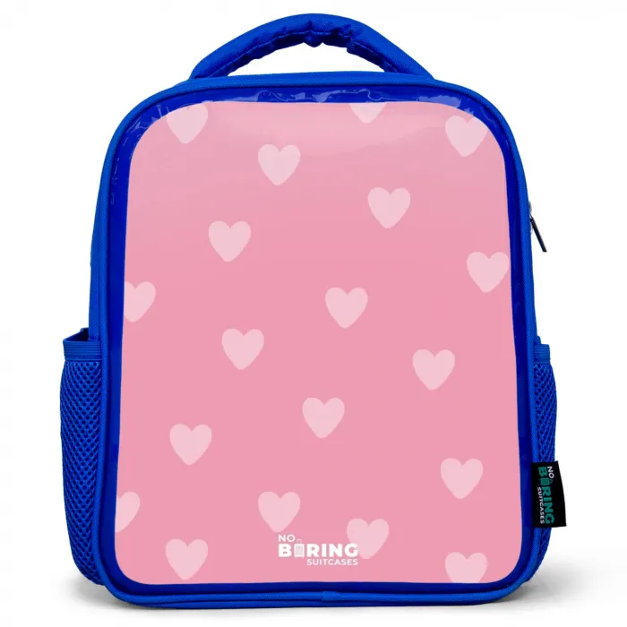 Hartjesritme Kinderrugzak - Blauw middel -3d