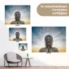 Boeddha hoofd - Buddha - Lucht - Spiritueel - Meditatie tuinposter los doek klein -Xsfeer9_DE