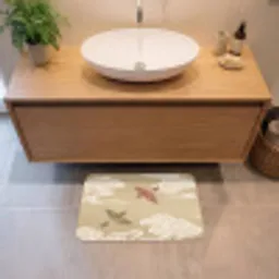 Vogels - Vliegen - Beige Badmat klein -sfeer1